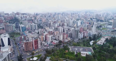 Flying over Quito, Ecuador Stock Footage 101020639