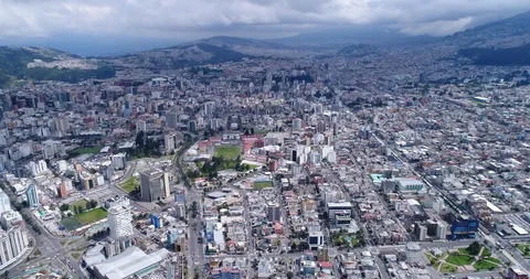 Flying over Quito, Ecuador Stock Footage 101020751