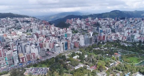 Flying over Quito, Ecuador Stock Footage 101020771