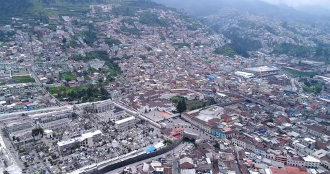 Flying over Quito, Ecuador Stock Footage 101020912