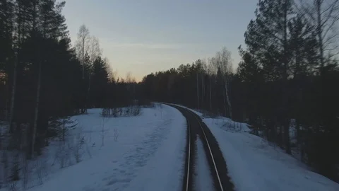 Flying over the railroad Stock Footage 106473420