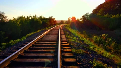 Flying over the railroad Stock Footage 148995175