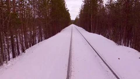 Flying over the railway Stock Footage 104304609