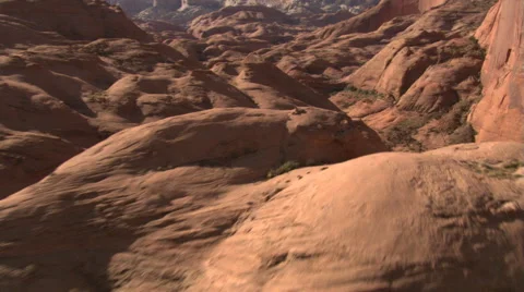 Flying over Rainbow Bridge in Monument Valley Stock Footage 59526082