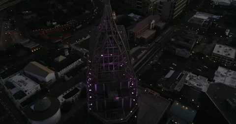 Flying over the Renaissance River Front Hotel in Mobile Stock Footage 146636102
