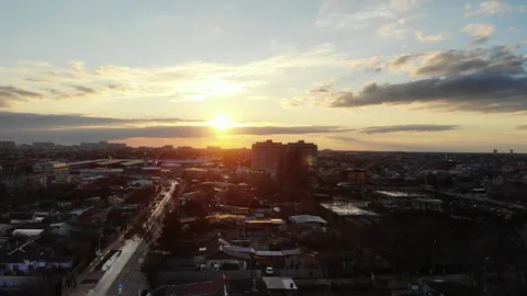 Flying over a residential area. Stock Footage 125345046