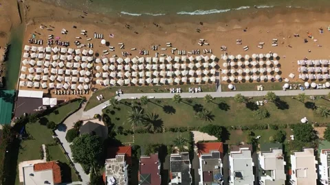 Flying over the resort to the beach Stock Footage 256924951