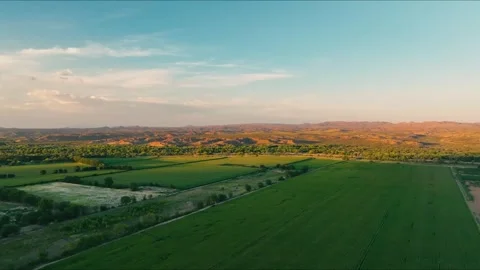 Flying Over Rio Grande River Valley East of Socorro New Mexico Stock Footage 281980558