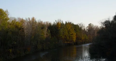 Flying over River 4K Aerial view Stock Footage 117842653