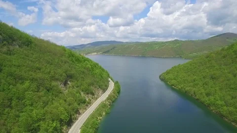 Flying over the river and beautiful landscape 스톡 동영상 73233801