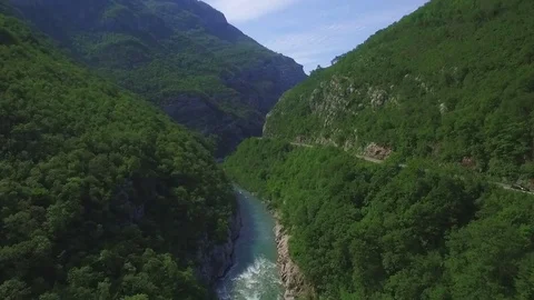 Flying over the river and beautiful canyon Stock-Footage 73234258