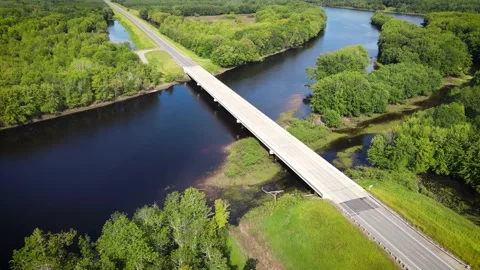 Flying over river and forest in Minnesota Stock-Footage 236869546