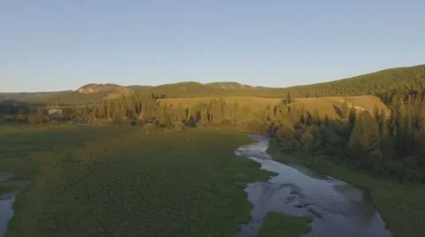 Flying over the river in a beautiful place. Stock Footage 58090746