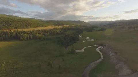 Flying over the river in a beautiful place. Stock Footage 58145833