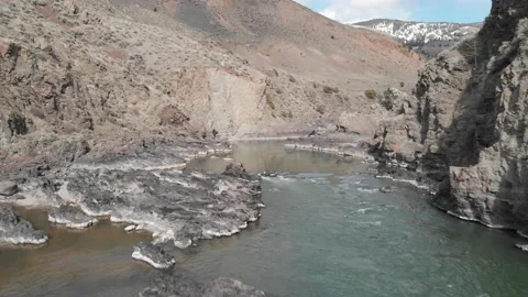 Flying over river in canyon Stock-Footage 166438521