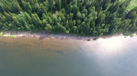 Flying over the river with a clear summer day Stock Footage 68275826