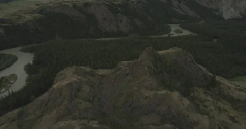 Flying over the river in cloudy weather. Stock Footage 61008072