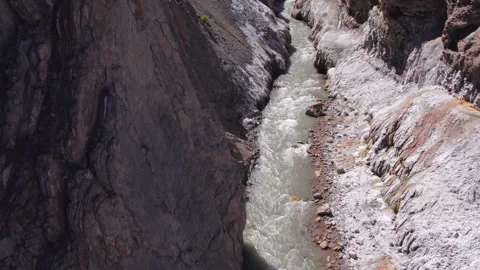 Flying over a river in the desert Stock Footage 274307208