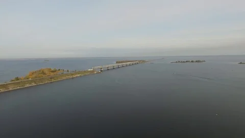 Flying over the river Dnieper. Stock Footage 100629980