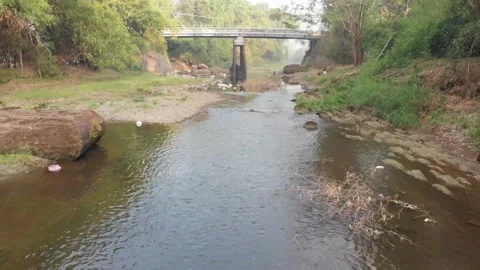 Flying over river editorial 库存影片 158464537