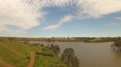 Flying over a river Stock Footage 12391533