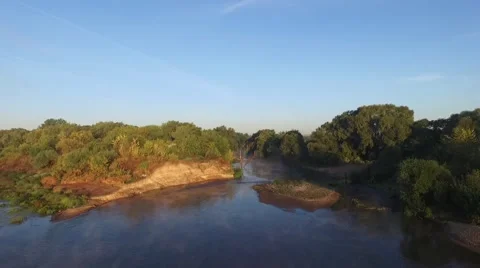 Flying over river Stock Footage 56246604