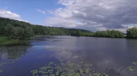 Flying over the river Stock Footage 64935571