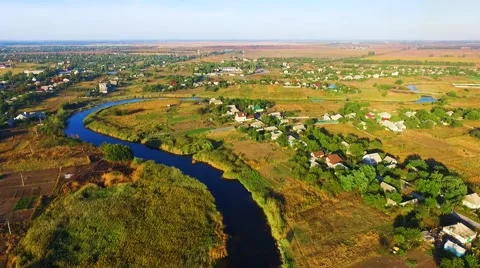 Flying over the river Stock Footage 67758078