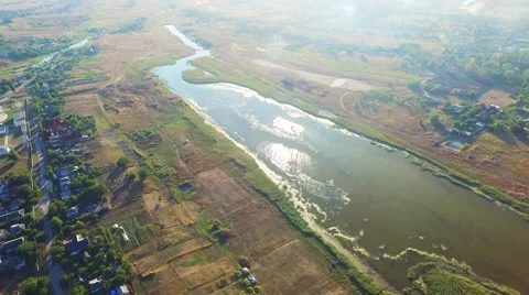 Flying over the river Stock Footage 67802197