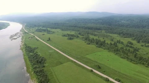 Flying over the river Stock-Footage 68275521