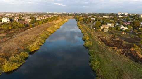 Flying over river 스톡 동영상 68611974