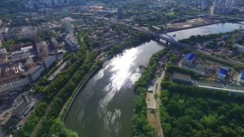 Flying Over The River Stock Footage 77081184