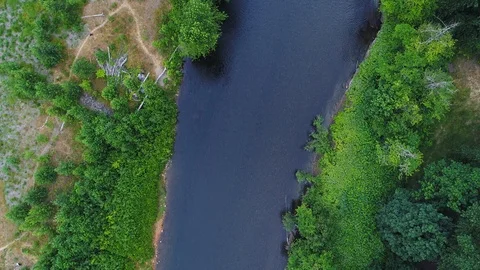 Flying over the river. Stock Footage 91712394