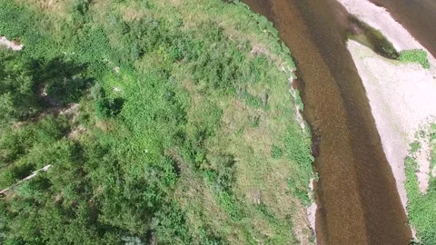 Flying over the river Stock Footage 138132665