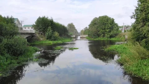 Flying over the river Stock Footage 149890925