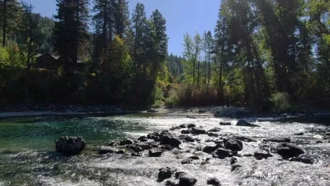 Flying Over the River Video stock 163236146