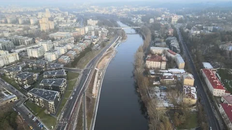 Flying over the river Stock Footage 166971158