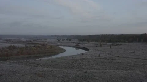 Flying over the river, forest, field. Shooting 4K. 10 Bit (DLog-M) Stock Footage 150804950