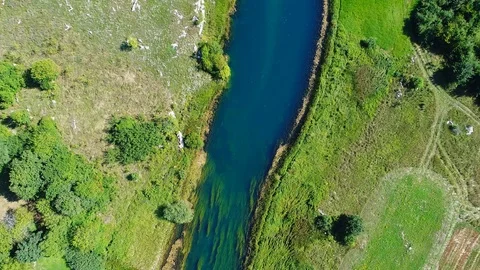 Flying over river Gacka, located in the Lika region in central Croatia. Stock Footage 114516712