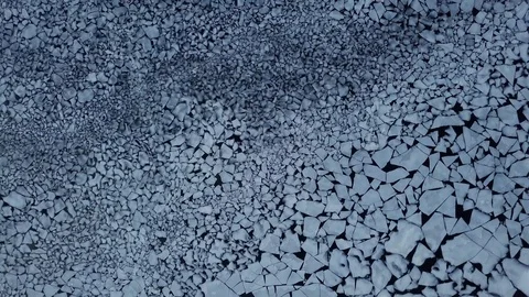 Flying over river ice breakup Stock Footage 103207149