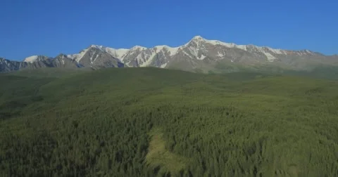 Flying over the River. Mountains of Altai, Siberia. Kurai Steppe Stock Footage 62333439