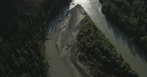 Flying over the River. Mountains of Altai, Siberia. Kurai Steppe Stock Footage 62648213