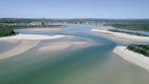 Flying over river mouth Stock Footage 291229529