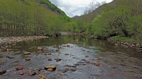 Flying over the river Nevis Stock Footage