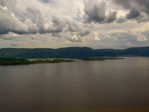 Flying over the river the reduction. Stock Footage 77469781