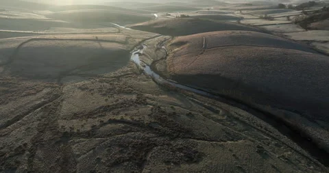 Flying over a river in Ribblesdale Stock Footage 275897815
