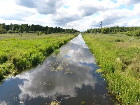 Flying over the river on a small height  Stock Footage 70346742