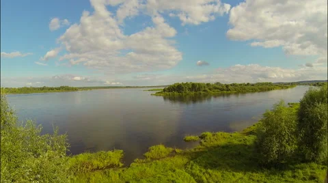 Flying over the river. view to the east Stock Footage 63457136