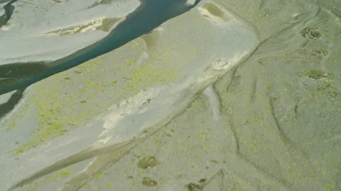 Flying over rivers and tributaries at low level Stock Footage 155604667
