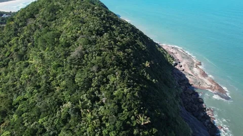 Flying over Riviera de So Loureno beach and Itaguar river, Sao Paulo, Brazi.. Stock Footage 256794539